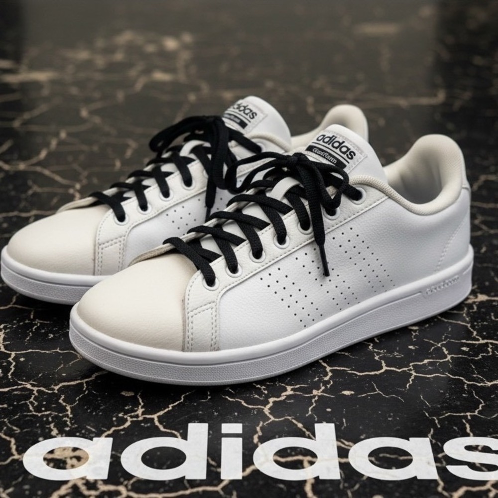 Adidas Cloudfoam Advantage Womens White Black Sneakers AW4323 Size 8